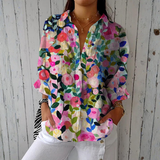 Skyla - Hand-Painted Floral Blouse